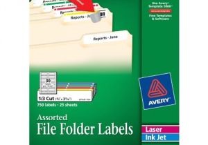 Avery File Folder Label Templates Avery File Folder Labels In assorted Colors for Laser and