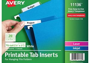 Avery Hanging File Folder Labels Template Avery Worksaver Tab Inserts 2 Inches White 100
