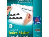 Avery Index Maker 5 Tab Template 11443 Avery Index Maker Unpunched Label Dividers White 5 Tabs