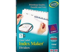 Avery Index Maker 5 Tab Template 11446 Avery 11446 Index Maker Clear Label Dividers 5 Tab