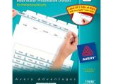 Avery Index Maker 5 Tab Template 11446 Avery Index Maker Clear Label Dividers with White Tabs 5