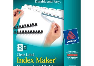 Avery Index Maker 5 Tab Template 11446 Avery Index Maker Unpunched Label Dividers White 5 Tabs
