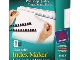 Avery Index Maker 8 Tab Template Avery 11432 Index Maker Print Apply Clear Label