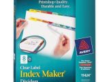 Avery Index Maker 8 Tab Template Avery Index Maker Punched Clear Label Tab Divider