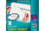 Avery Index Maker Clear Label Dividers 12 Tab Template Avery 11446 Index Maker Clear Label Dividers 5 Tab S Set