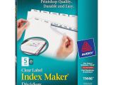 Avery Index Maker Clear Label Dividers 12 Tab Template Avery 11446 Index Maker Clear Label Dividers 5 Tab S Set