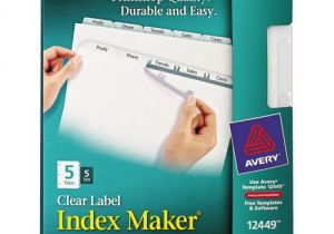 Avery Index Maker Clear Label Dividers 12 Tab Template Avery 12449 Index Maker Print Apply Clear Label Plastic