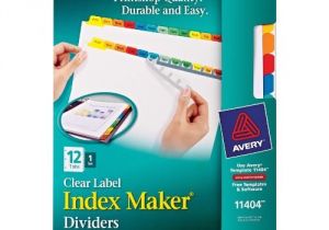 Avery Index Maker Clear Label Dividers 12 Tab Template Avery Index Maker Clear Label Dividers 12 Tab Set 11404