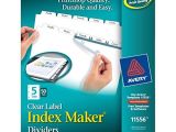 Avery Index Maker Clear Label Dividers 12 Tab Template Avery Index Maker Clear Label Dividers 8 5 X 11 Inch 5