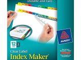 Avery Index Maker Clear Label Dividers 12 Tab Template Avery Index Maker Clear Label Tab Dividers 12 Tab