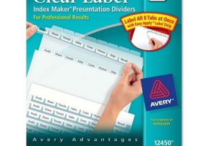 Avery Index Maker Clear Label Dividers 12 Tab Template Printer