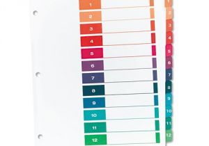 Avery Index Tabs Template Ready Index Customizable Table Of Contents Multicolor