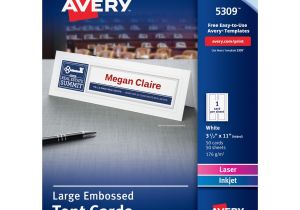 Avery Large Tent Card Template Avery Large Embossed Tent Cards Uncoated 3 50 X 11 In
