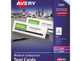 Avery Large Tent Cards 5305 Template Bettymills Avery Medium Embossed Tent Cards Avery Ave5305