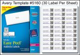 Avery Mailing Labels Template 30 Per Sheet Avery Template for Labels