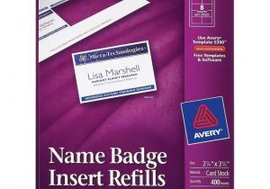 Avery Name Badge Template 5390 Avery 5390 Plain Insert Badge Refill 2 25 Quot Width X 3 50