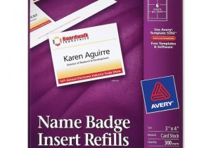 Avery Name Badge Template 5392 Avery 5392 Name Badge Insert Refill 4 Quot Width X 3 Quot Length