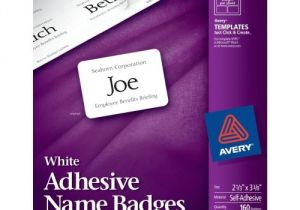 Avery Name Badge Template 5392 Avery Insertable 3 X 4 Inch White Name Badges 100 Count