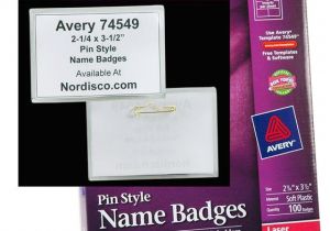 Avery Name Badge Template 74549 Avery 74549 Pin Style Name Badges