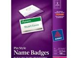 Avery Name Badge Template 74549 Avery Pin Style Name Badges 2 25 X 3 5 In Clear White