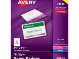 Avery Name Badge Template 74549 Avery Pin Style Name Badges 2 25 X 3 5 In Clear White