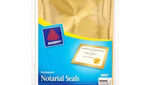 Avery Notarial Seals 5868 Template Avery Print or Write Notarial Seals 2 In Diameter Gold