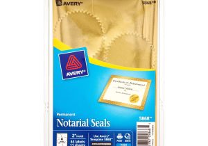 Avery Notarial Seals 5868 Template Avery Print or Write Notarial Seals 2 In Diameter Gold