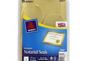Avery Notarial Seals 5868 Template Quot Avery Printable Gold Foil Seals 2 Quot Quot Dia 44 Pack Quot Ebay