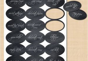 Avery Oval Label Template Chalkboard Text Editable Candy Buffet Oval Labels Fits