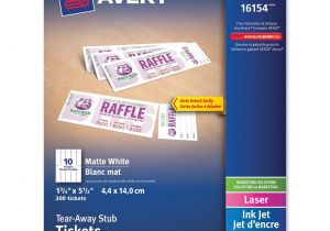 Avery Printable Tickets Template Avery Tickets with Tear Away Stubs 16154 Matte White 1 3