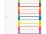 Avery Ready Index 12 Tab Template Quot Avery Ready Index Table Of Contents Dividers Multicolor