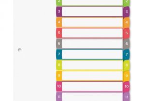 Avery Ready Index 12 Tab Template Quot Avery Ready Index Table Of Contents Dividers Multicolor