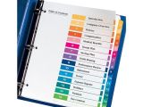 Avery Ready Index 15 Tab Template Avery 11143 Ready Index 1 15 Multi Color Tabs 1 Set