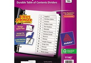 Avery Ready Index 15 Tab Template Avery Ave11142 Ready Index 15 Tab White Table Of Contents
