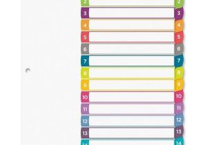 Avery Ready Index 15 Tab Template Avery Avery Ready Index Table Of Contents Dividers 1 15
