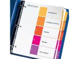 Avery Ready Index 5 Tab Template Avery 11131 Ready Index 1 5 Multicolor Tabs 1 Set