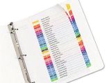 Avery Ready Index 8 Tab Color Template Avery Ready Index Table Of Contents Dividers 31 Tab