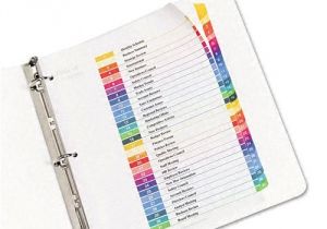 Avery Ready Index 8 Tab Color Template Avery Ready Index Table Of Contents Dividers 31 Tab