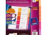 Avery Ready Index 8 Tab Color Template Avery Ready Index Table Of Contents Dividers assorted