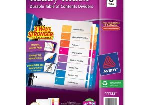 Avery Ready Index 8 Tab Template Avery Ready Index Dividers 1 8 Tab asst Ld Products