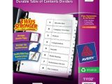 Avery Ready Index 8 Tab Template Avery Ready Index Table Of Contents Dividers Eight Tab 1