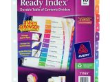 Avery Ready Index Dividers 8 Tab Template Avery Ready Index Customizable Table Of Contents asst