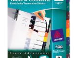 Avery Ready Index Dividers 8 Tab Template Avery Ready Index Translucent Table Of Content Dividers