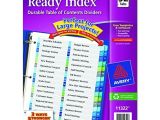 Avery Ready Index Double Column Dividers 32 Tabs Template Avery Ready Index Double Column Table Of Contents Dividers