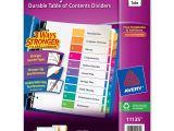Avery Ready Index Template 10 Tab Avery 11135 Ready Index Table Cont Dividers W Color Tabs