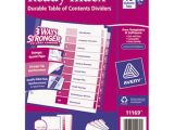 Avery Ready Index Template 10 Tab Avery 11169 Ready Index 10 Tab Multi Color Table Of