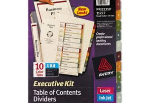 Avery Ready Index Template 10 Tab Avery 11277 Ready Index Contents Dividers 10 Tab 1 10