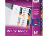 Avery Ready Index Template 10 Tab Avery Ready Index Translucent Table Of Content Dividers