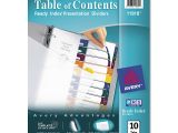 Avery Ready Index Template 10 Tab Avery Ready Index Translucent Table Of Contents