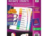Avery Ready Index Template 10 Tab Color Avery 11165 Ready Index Extra Wide 10 Tab Multi Color